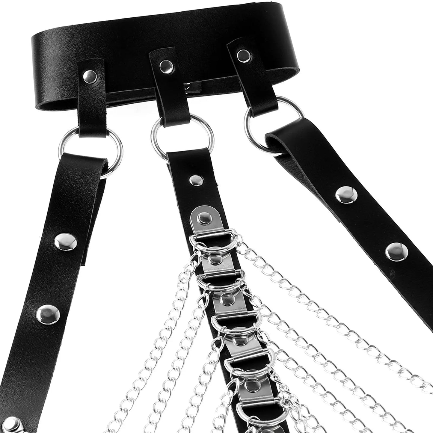 Faux Leather Staps and Chains Harness (5 Variations)